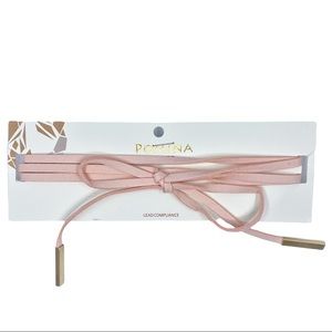 Pomina Pink Faux Suede Wrap Choker/Necklace
